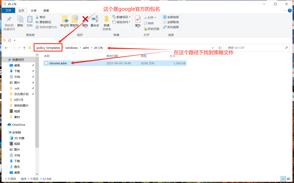 chrome.adm 策略文件